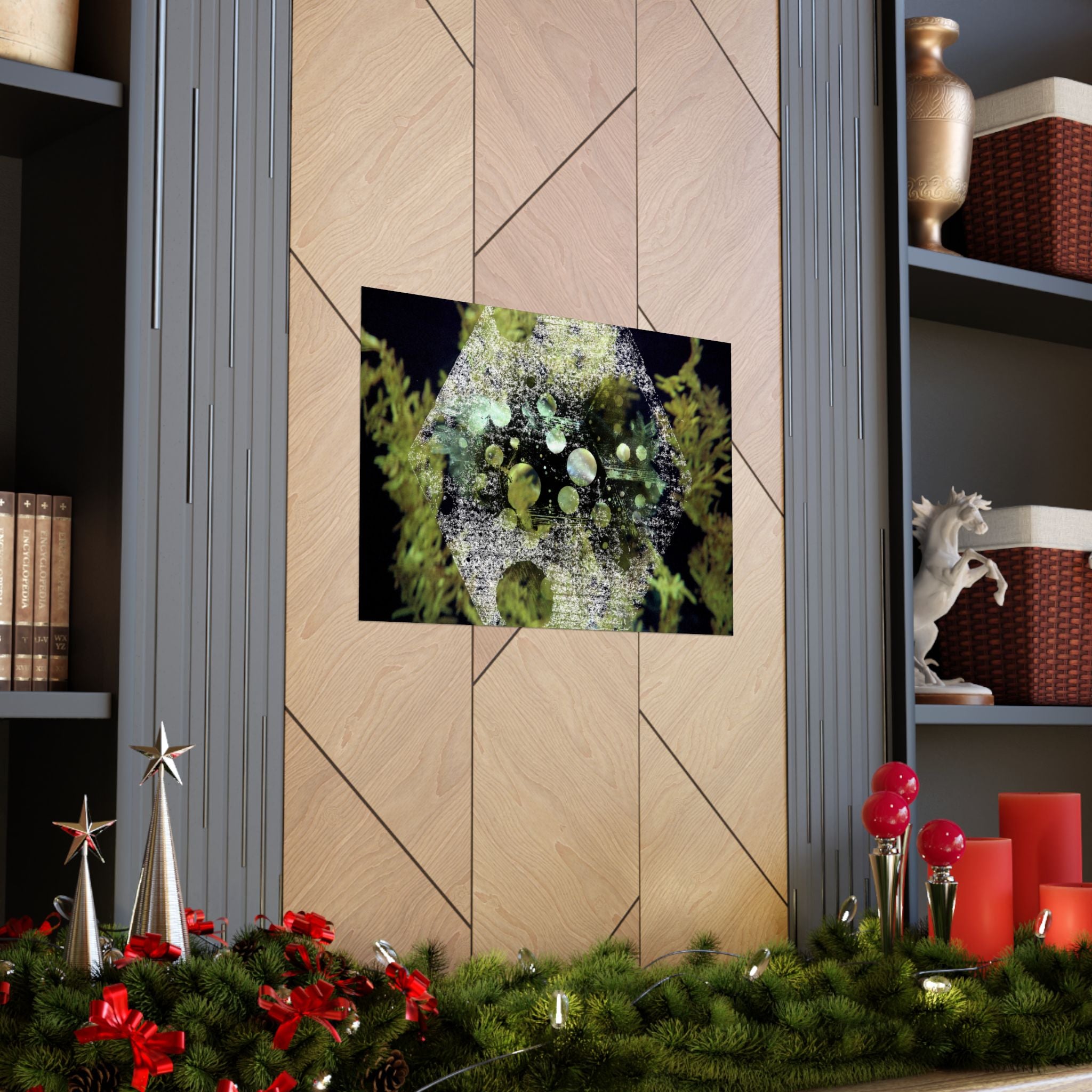Abstract Green Geometry Matte Poster — Horizontal Wall Art