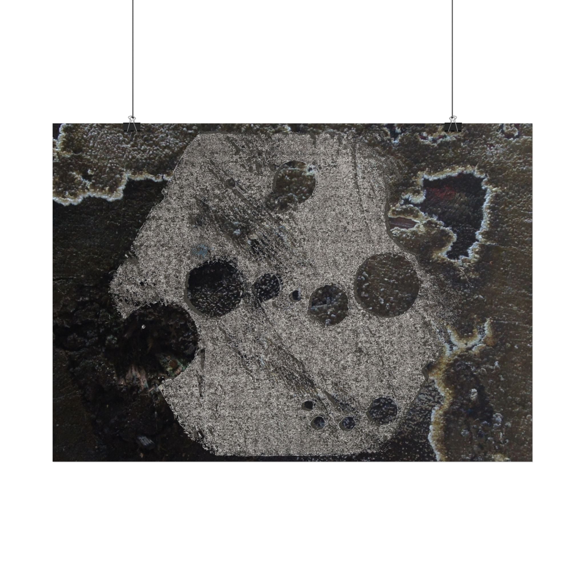 Abstracte grunge poster — Donkere, gestructureerde horizontale muurdecoratie 