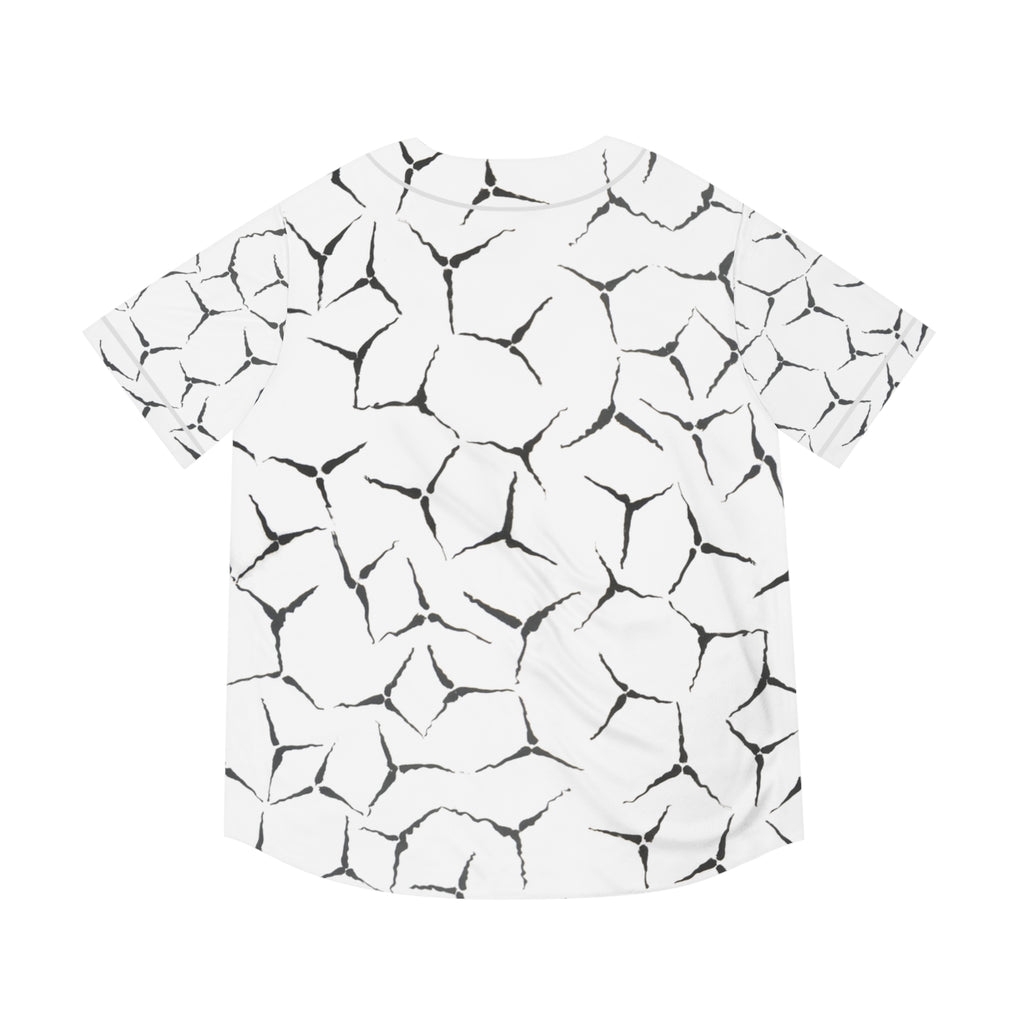 Abstract Black & White Cracked Pattern Baseball Jersey
