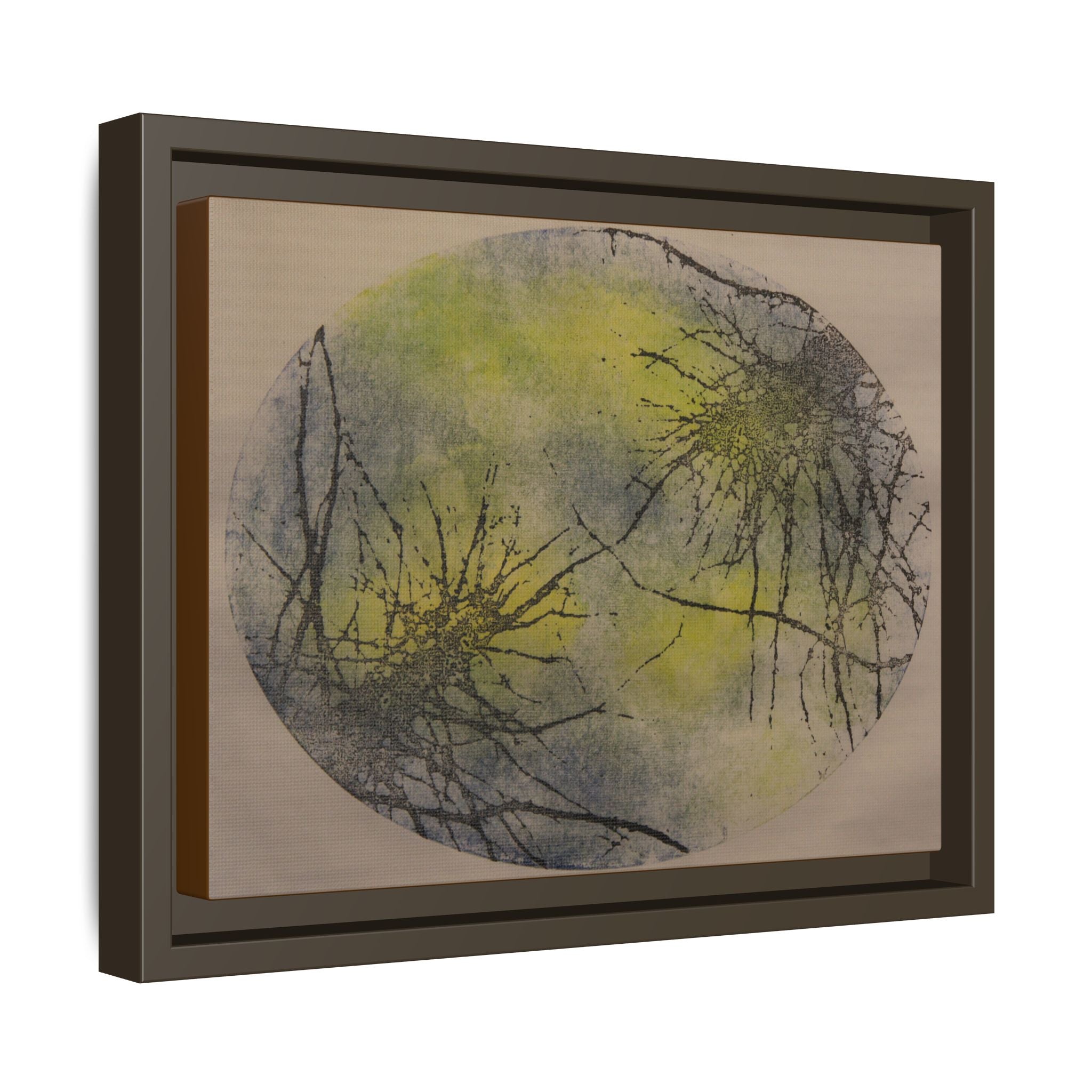 Framed Matte Canvas Art, no 23 — Twin Tree Wood-Carving Reproduction (Black, Graphite Shimmer & Vintage Gold)