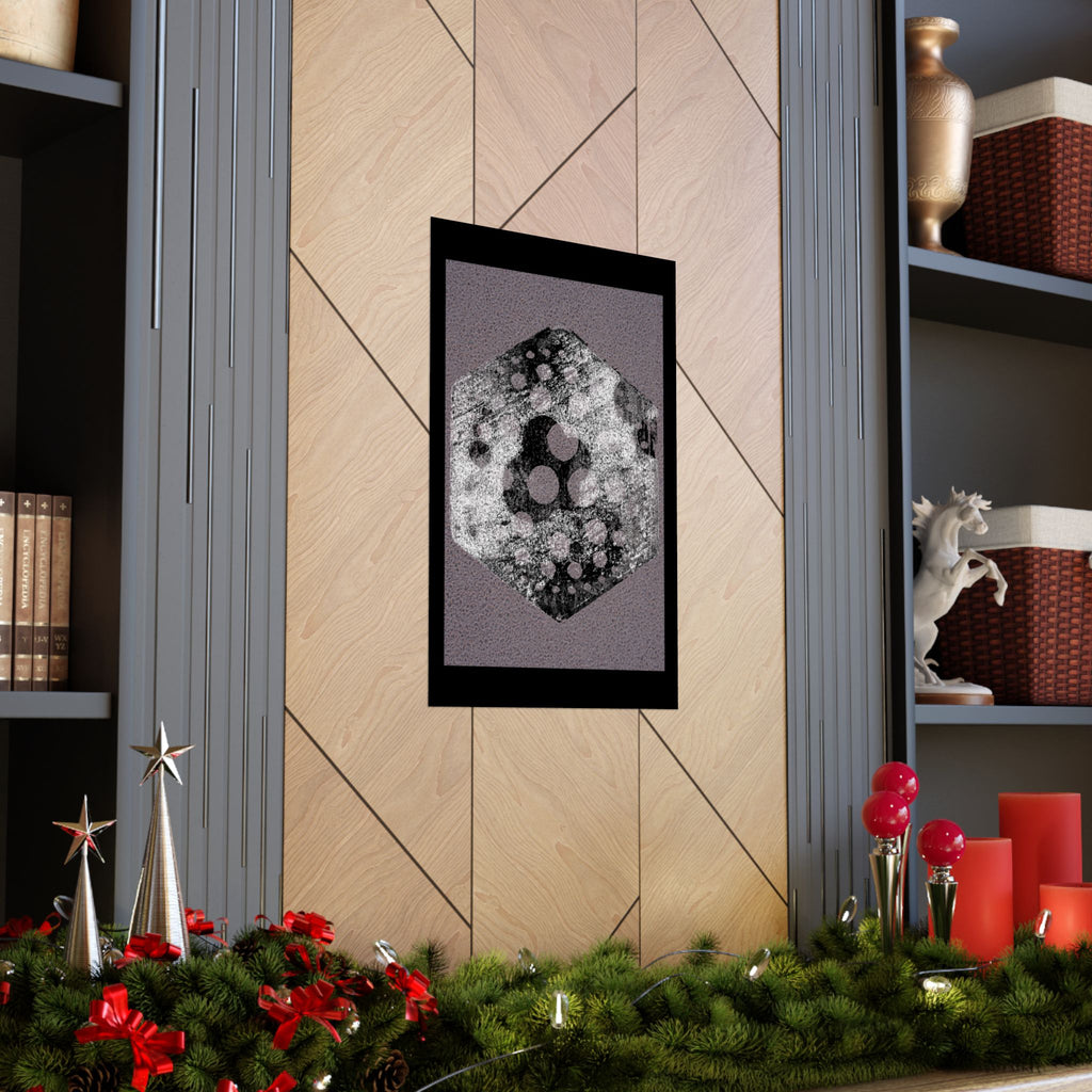 Abstract Hexagon Art Poster — Textured Grunge Matte Vertical Print