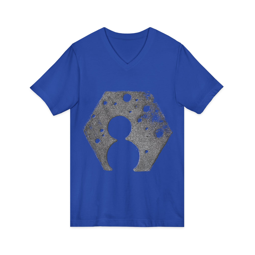 Hex Moon Graphic Tee Design Hex02 — Distressed Space Cheese Vintage Astronomy V-Neck T-Shirt