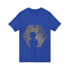 Hex Moon Graphic Tee Design Hex02 — Distressed Space Cheese Vintage Astronomy V-Neck T-Shirt