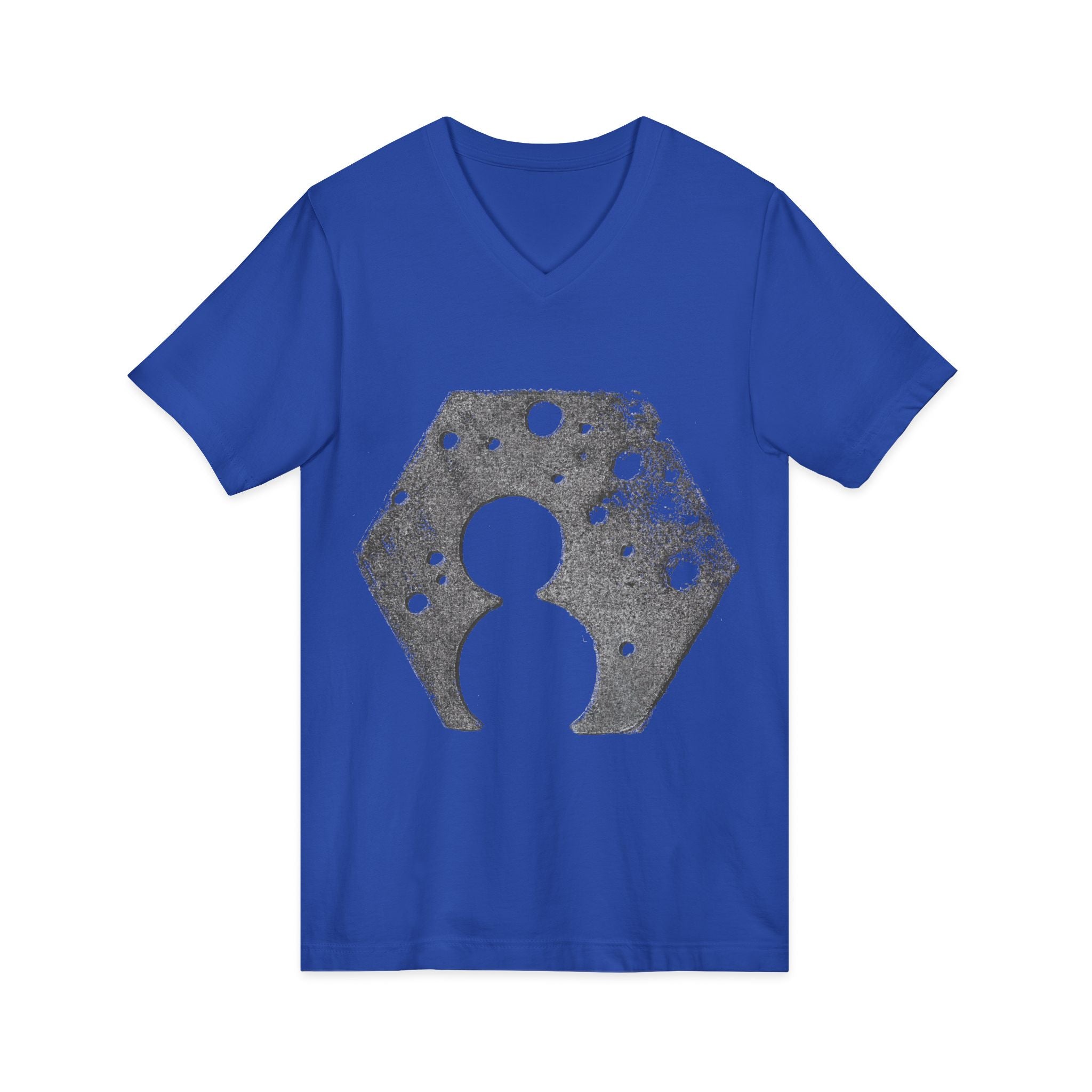 Hex Moon Graphic Tee — Distressed Space Cheese Vintage Astronomy V-Neck T-Shirt