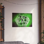 Abstract Green Hexagon Matte Poster — Modern Sci‑Fi Wall Art