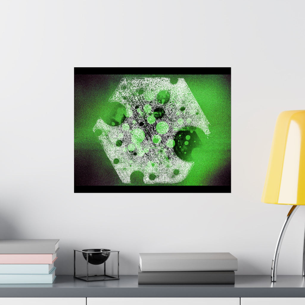 Abstract Green Galaxy Matte Poster — Horizontal Wall Art