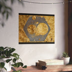 Zeskantmoer Macro Poster | Industriële textuur Matte Horizontale Poster 