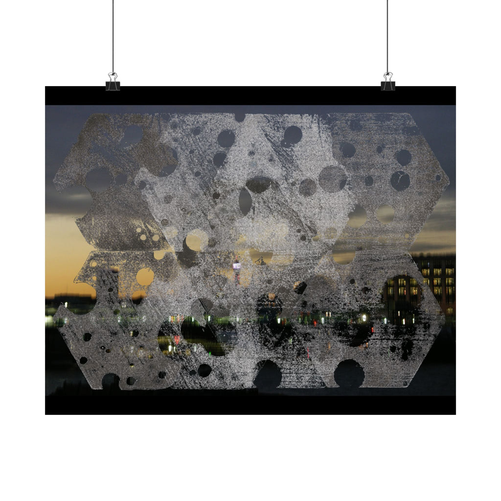 Abstract Urban Nightscape Poster — Matte Horizontal Art Print