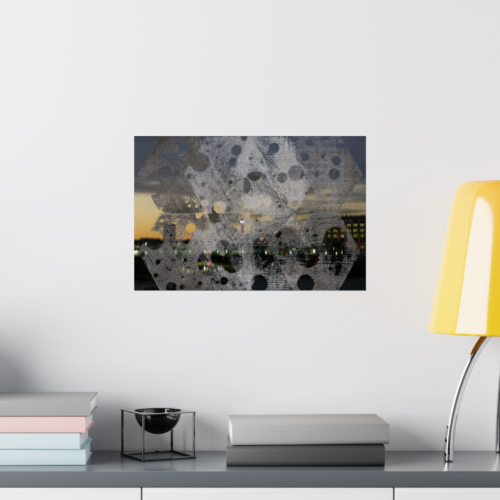 Abstract Urban Nightscape Poster — Matte Horizontal Art Print