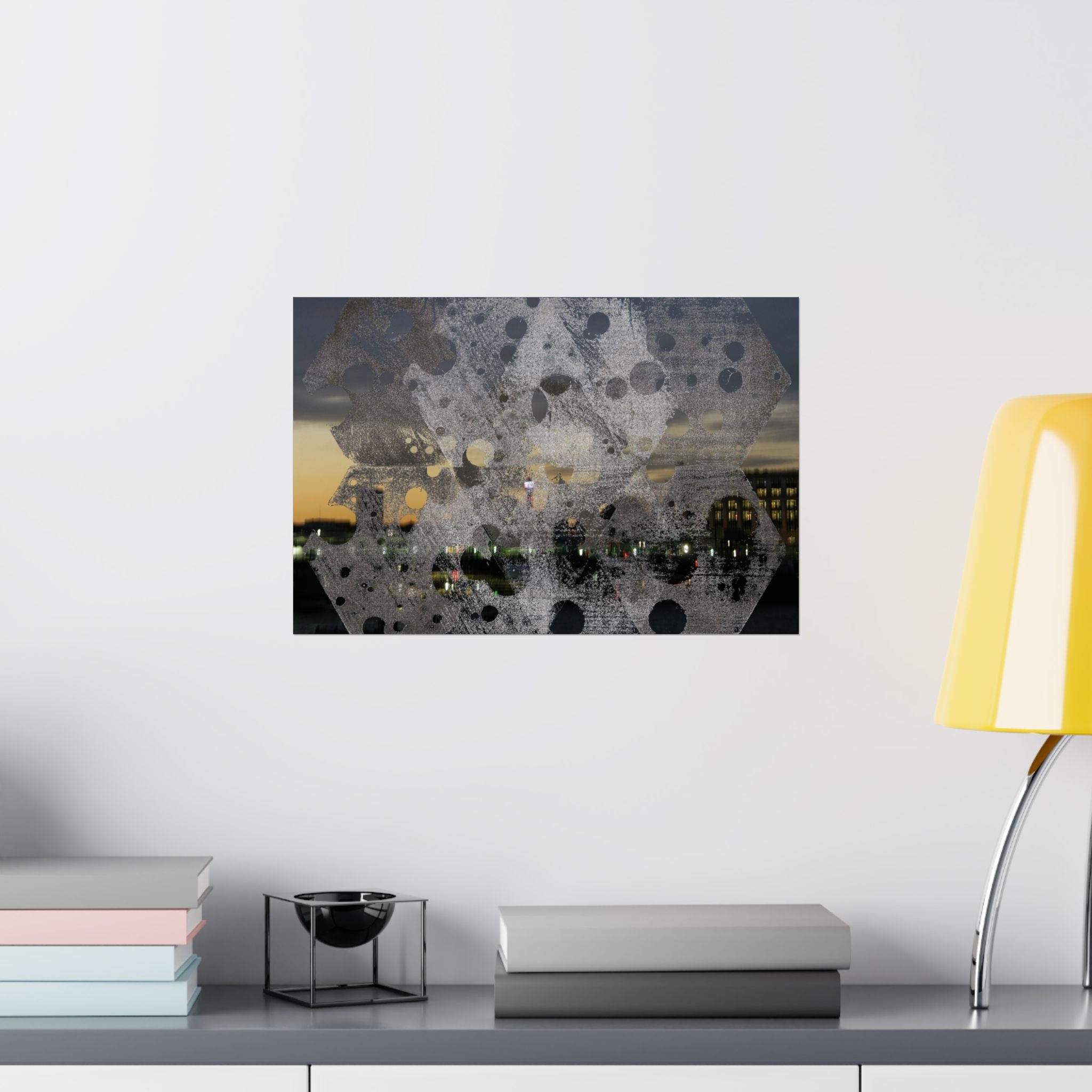 Abstract Urban Nightscape Poster — Matte Horizontal Art Print