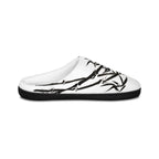 Men's Bamboo Print Indoor Slippers – Black Brushstroke Home Slides