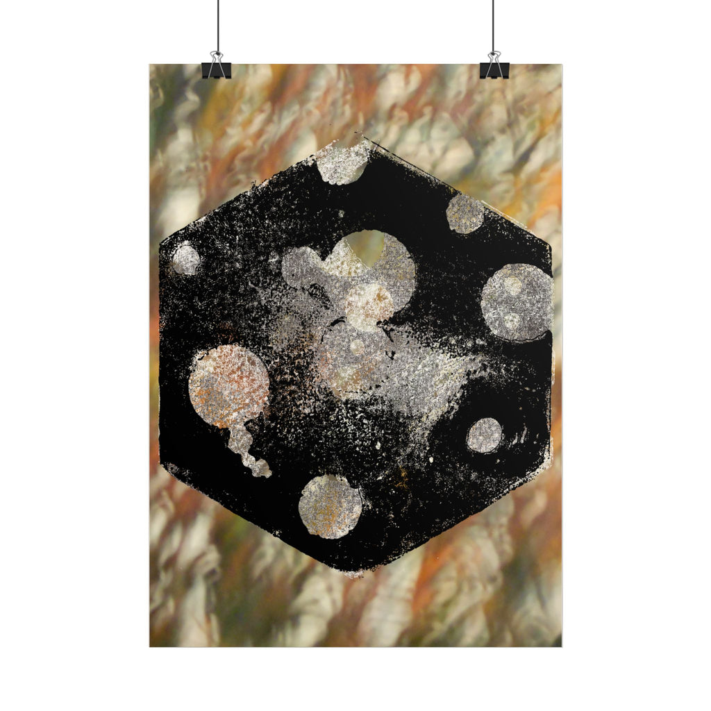 Abstracte verticale poster — Abstracte kosmische zeshoek kunstprint 