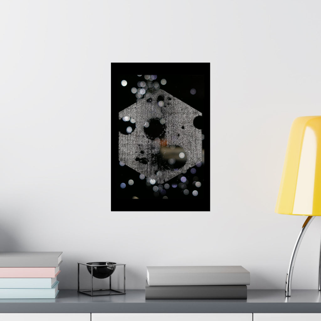 Night Lights Matte Poster — Hexagon Bokeh Abstract Art
