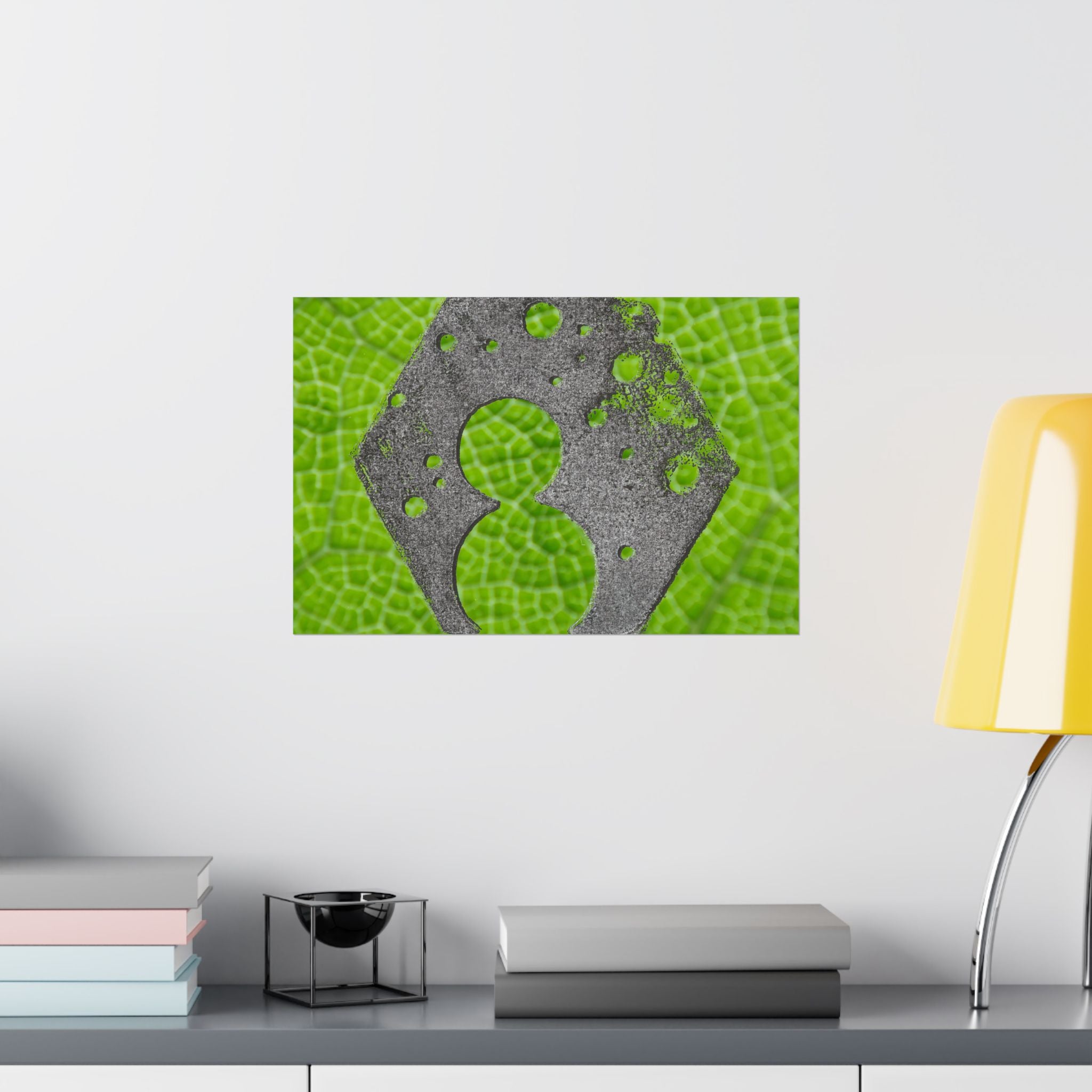 Bladstructuur nummer 8 poster, mat, horizontaal, groene botanische muurdecoratie 