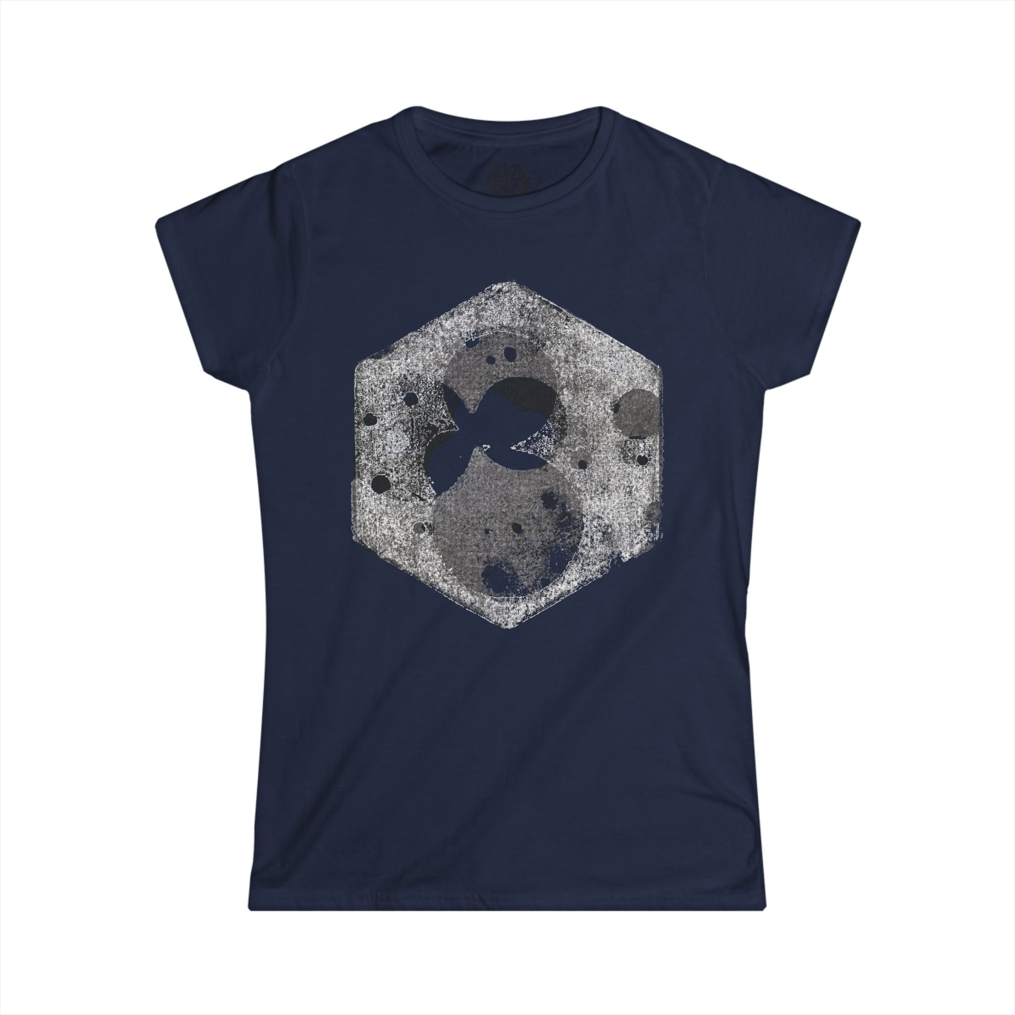 Damesshirt — Shirt met een verweerde zeshoekige wolkenprint 