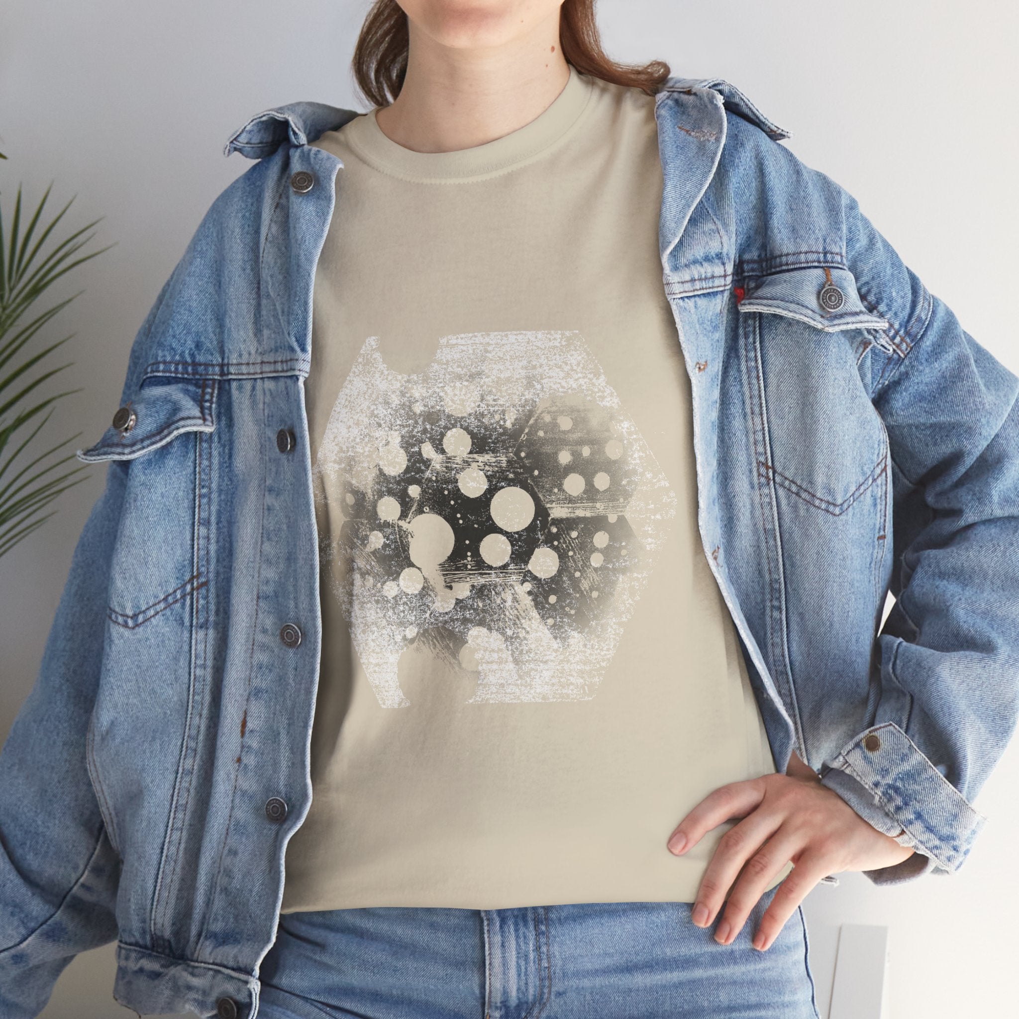 Hex Moon Graphic Tee — Distressed Space Cheese Vintage Astronomy T-Shirt