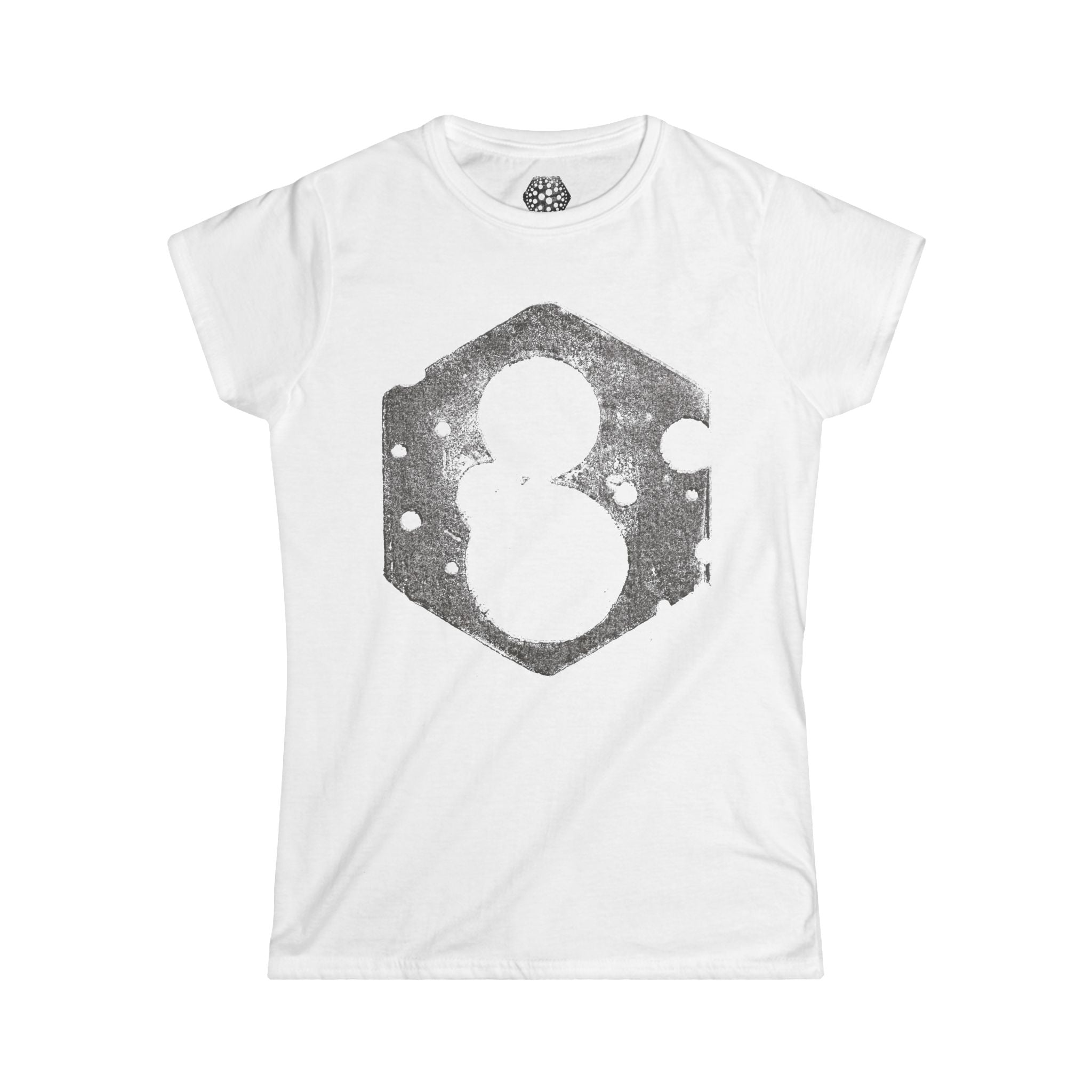 T-shirt met sneeuwpop en zeshoekige print — Damesshirt voor de wintervakantie 