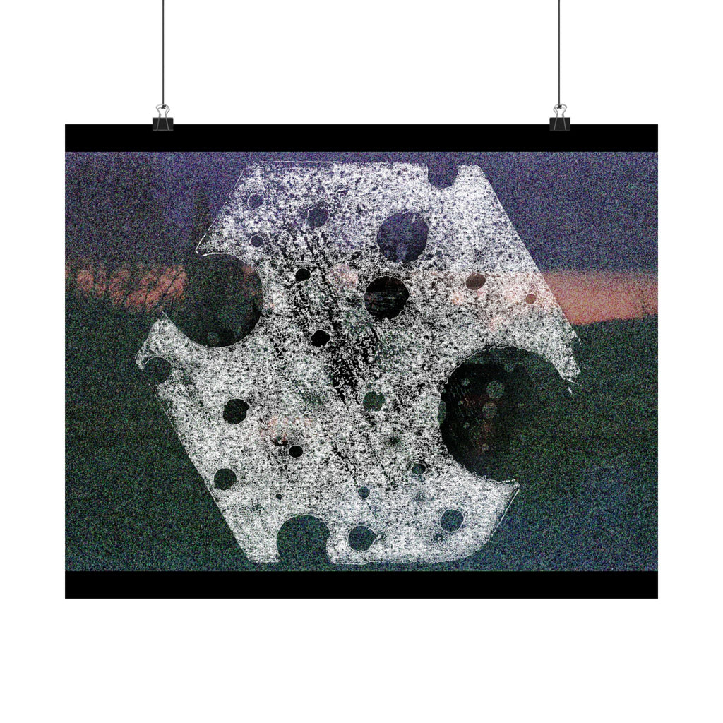 Abstract Moon Crater Matte Horizontal Poster — Surreal Celestial Art Print