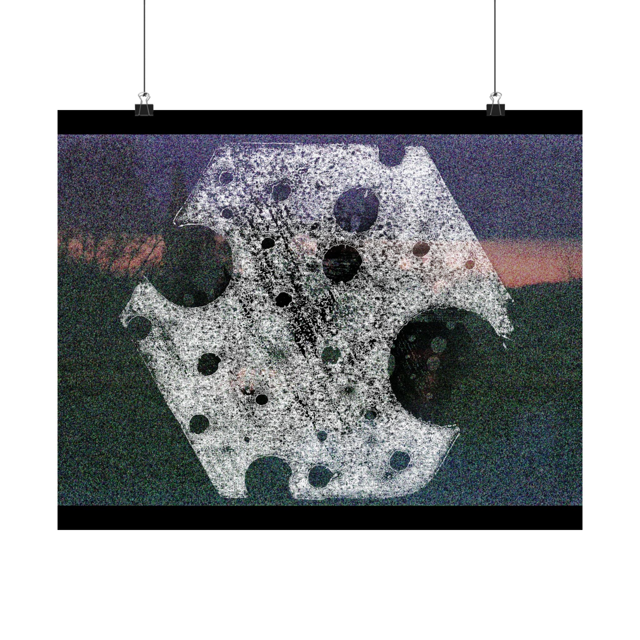 Abstract Moon Crater Matte Horizontal Poster — Surreal Celestial Art Print
