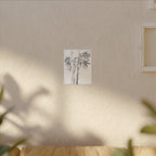Bamboe-inktschilderij, matte canvasprint — Minimalistische Aziatische muurdecoratie 