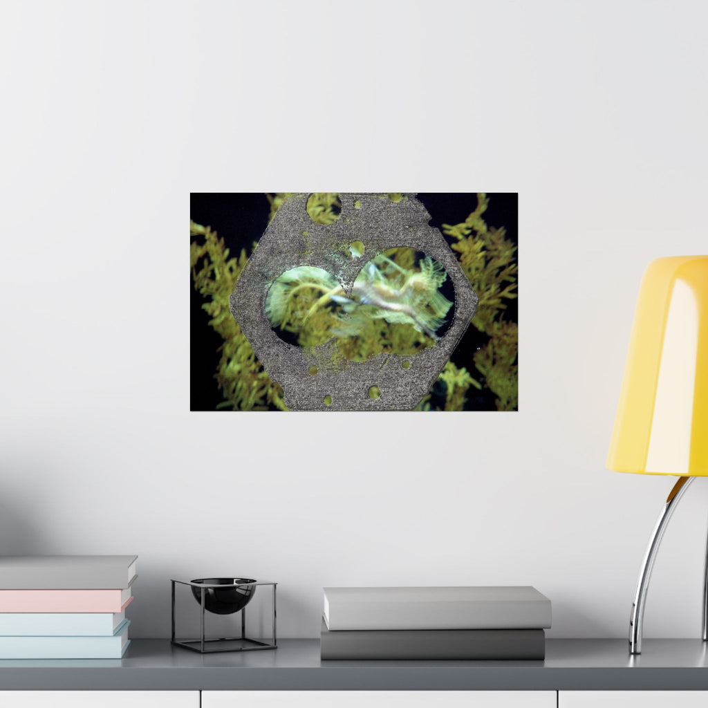 Abstracte poster met organische textuur en matte afwerking | Horizontale wanddecoratie, geïnspireerd op de natuur 