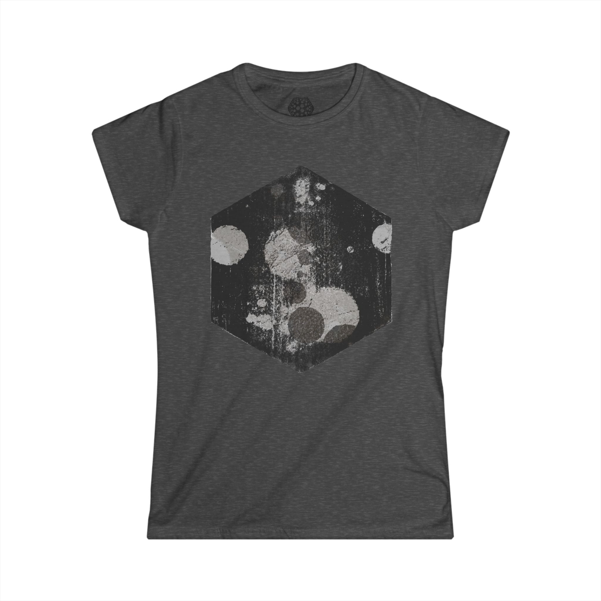 Damesshirt — Abstracte kosmische zeshoek-afbeelding 