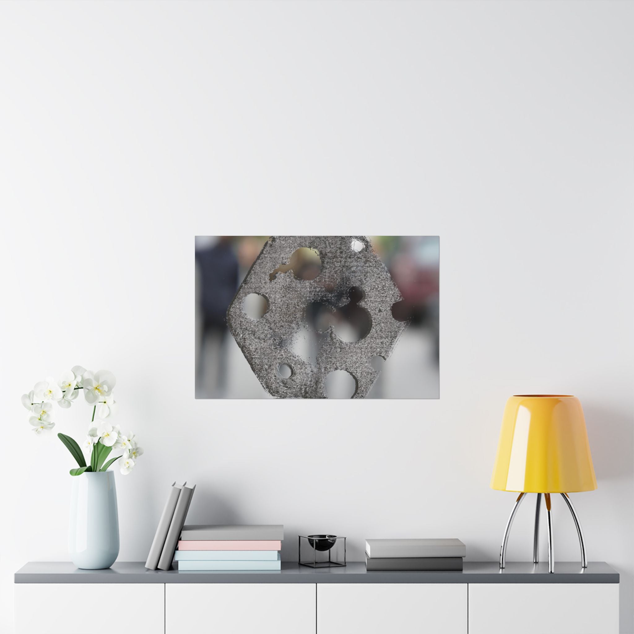 Abstracte industriële metalen textuur matte horizontale poster 