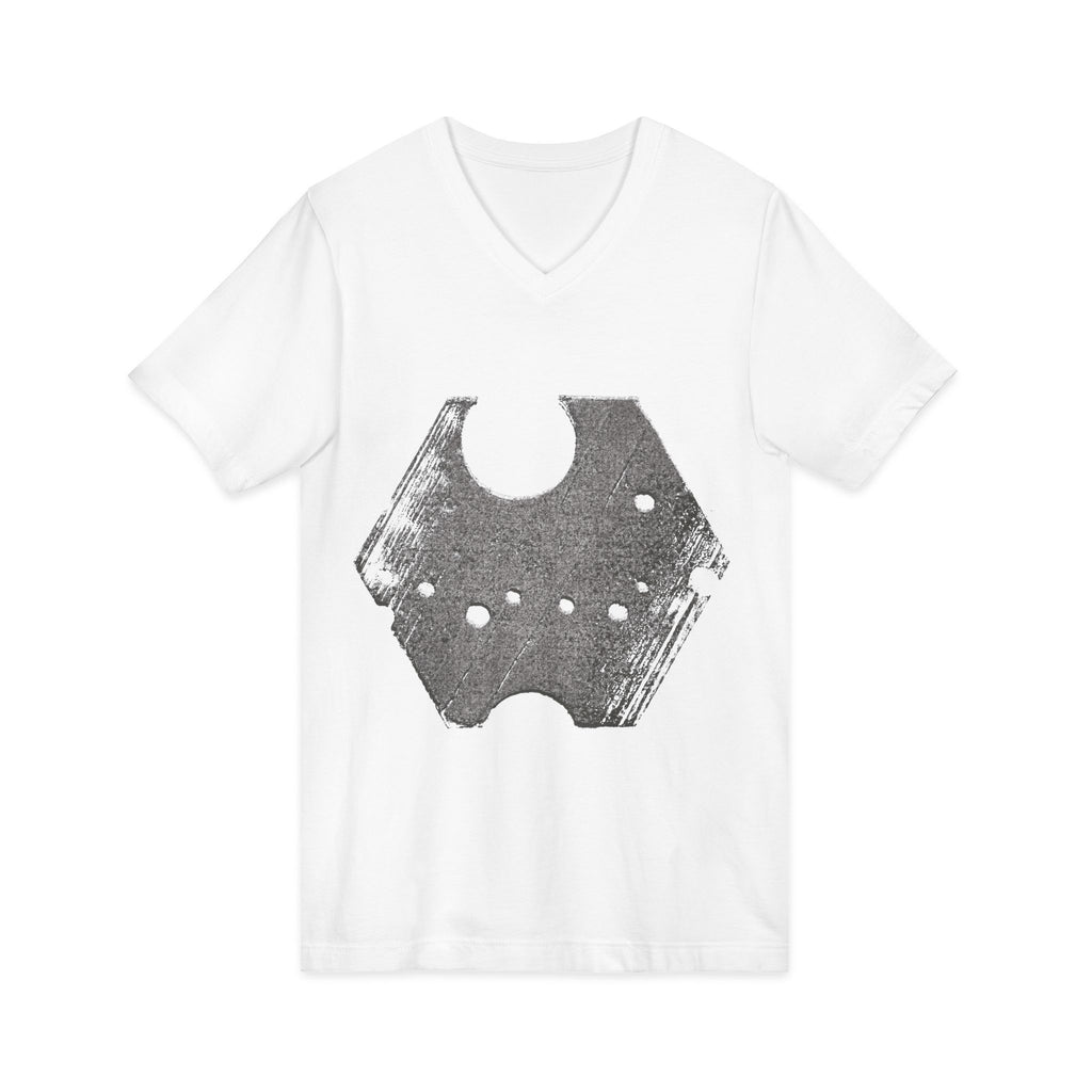 Hex Moon Graphic Tee Design Hex06— Distressed Space Cheese Vintage Astronomy V-Neck T-Shirt