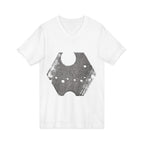 Hex Moon Graphic Tee Design Hex06— Distressed Space Cheese Vintage Astronomy V-Neck T-Shirt