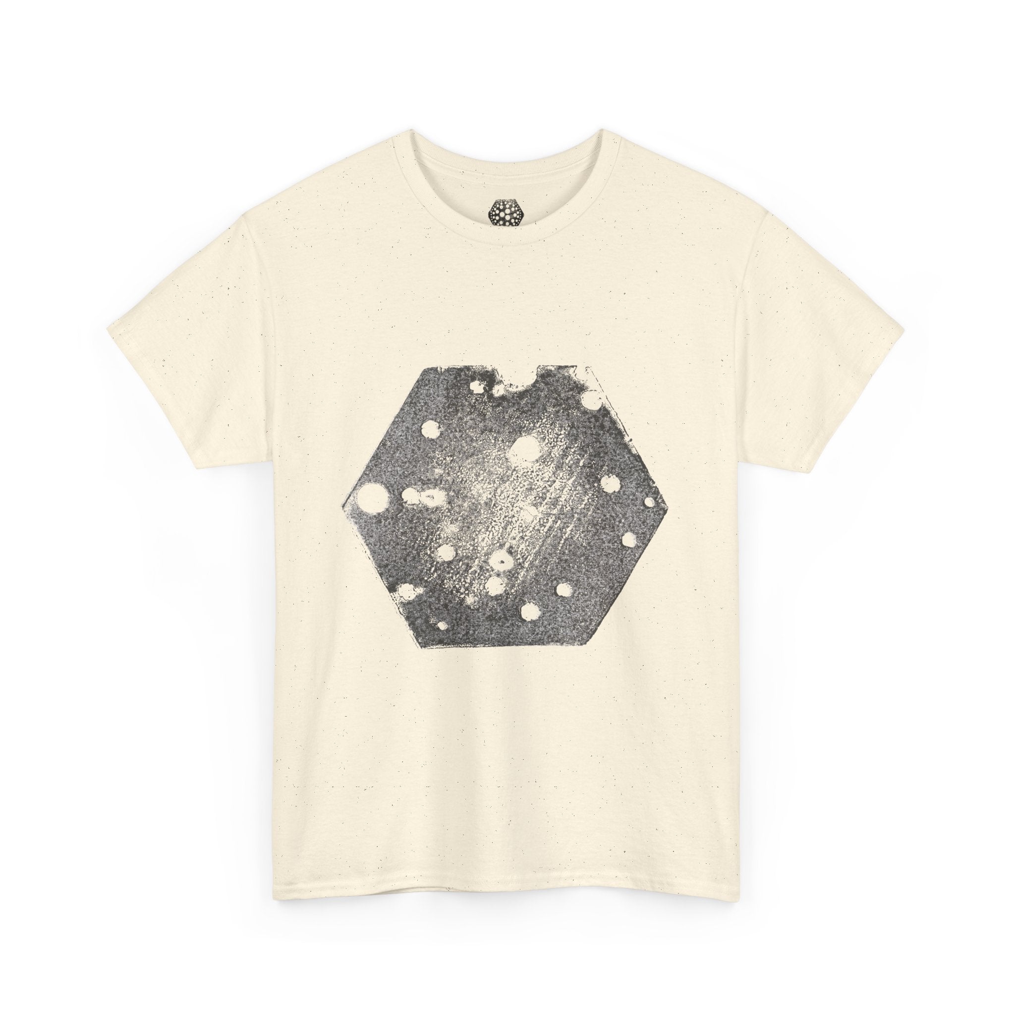 Hexagon Circles Graphic Tee — Digital Manual Print Art