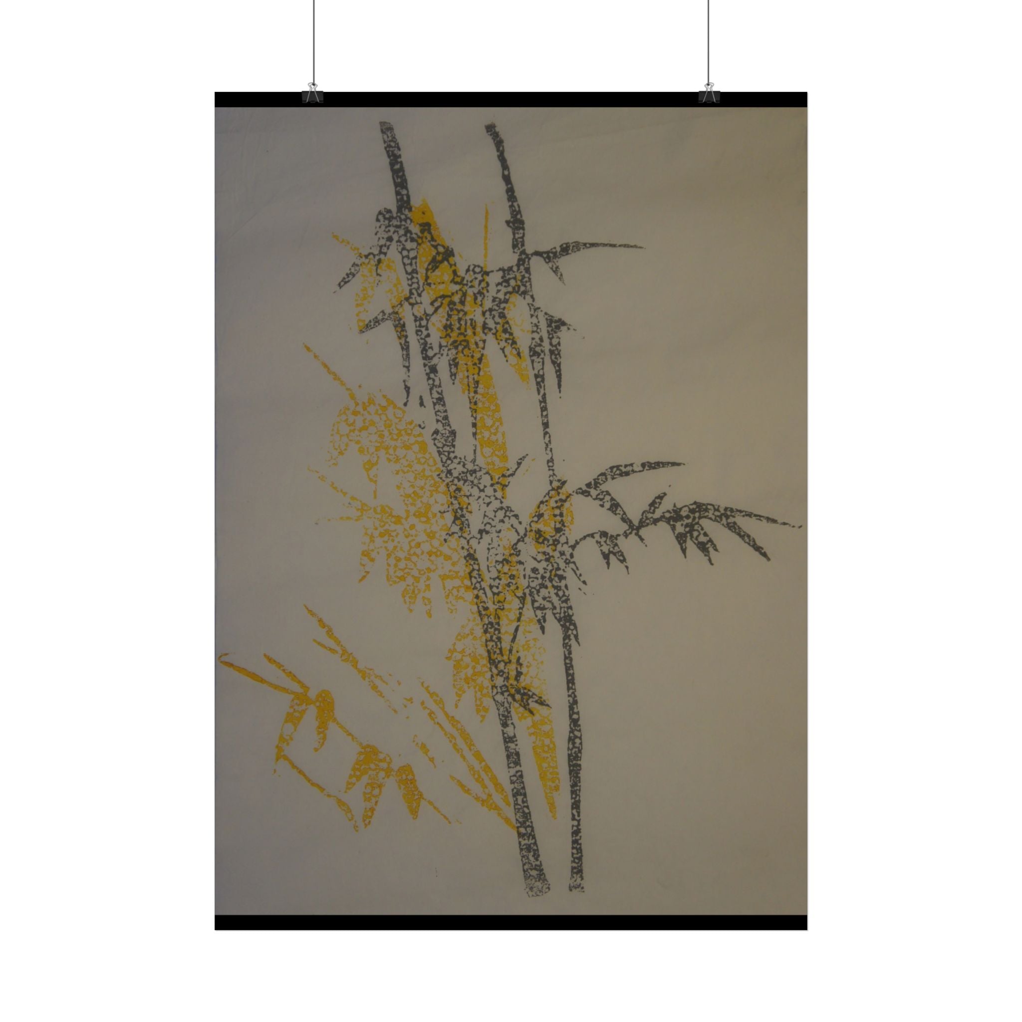 Bamboe silhouet poster — Minimalistische botanische muurdecoratie 