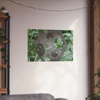 Botanical Hexagon Print Poster — Green Leaf Matte Horizontal Wall Art