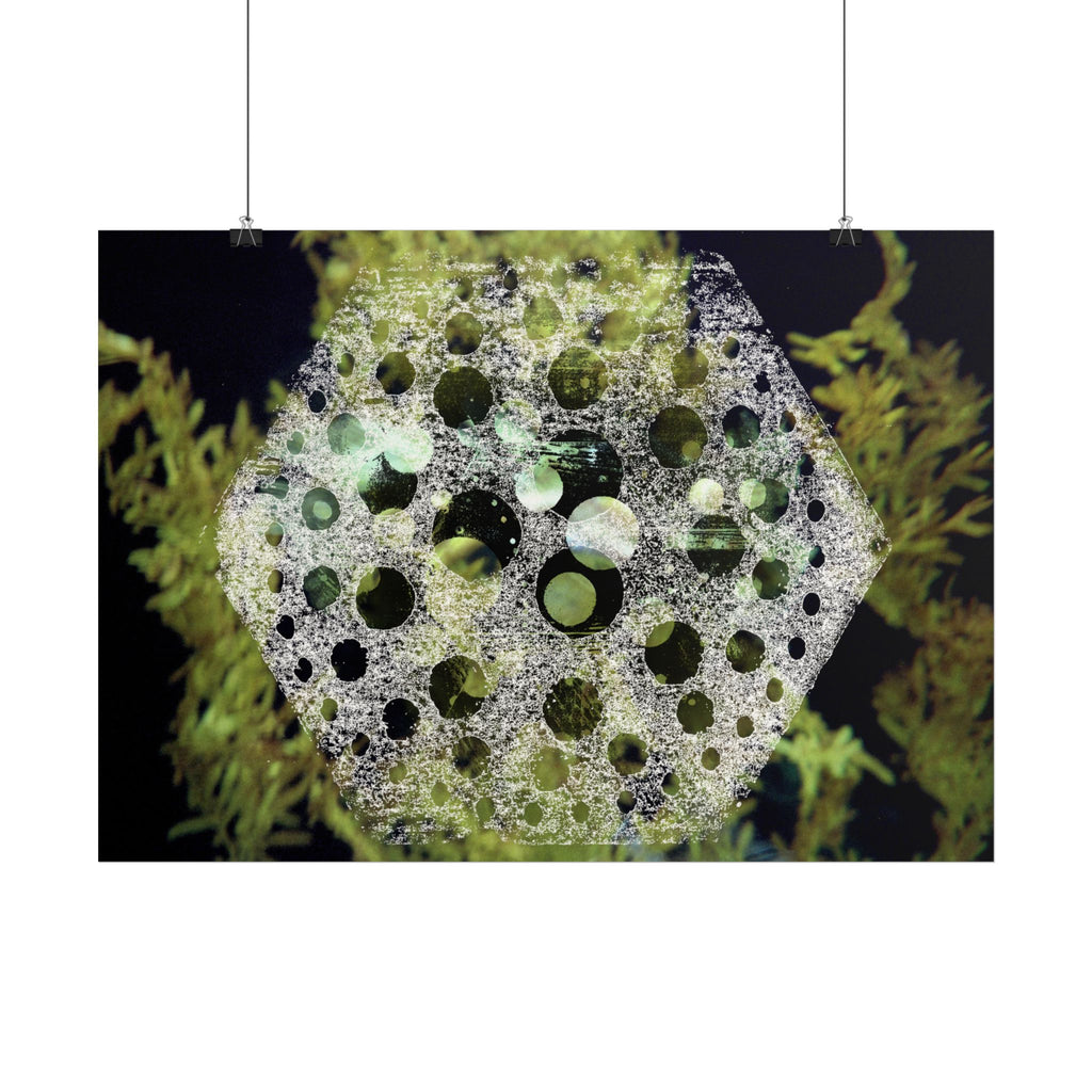 Abstracte groene bubbelkunstposter — Horizontale wandprint 