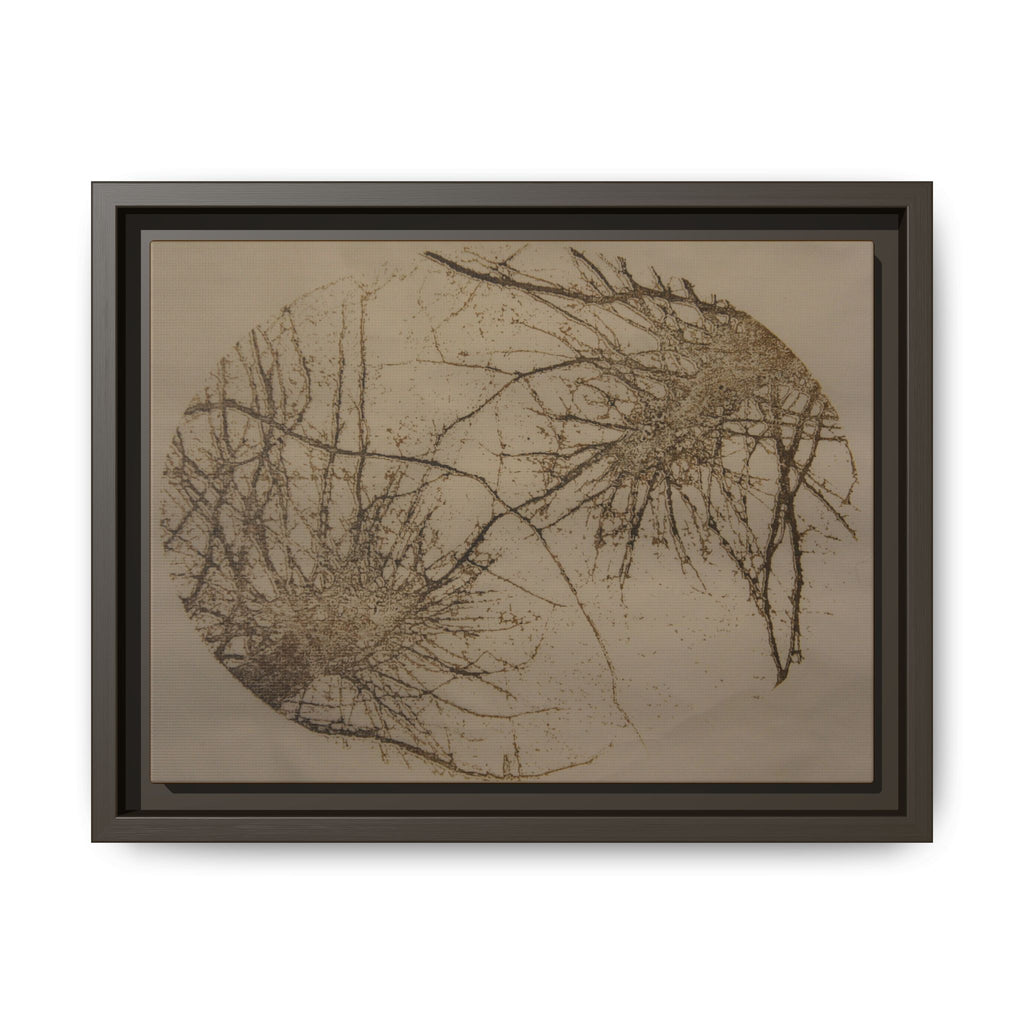 Framed Matte Canvas Art, no 24 — Twin Tree Wood-Carving Reproduction (Black Marlin & Arrowtown)