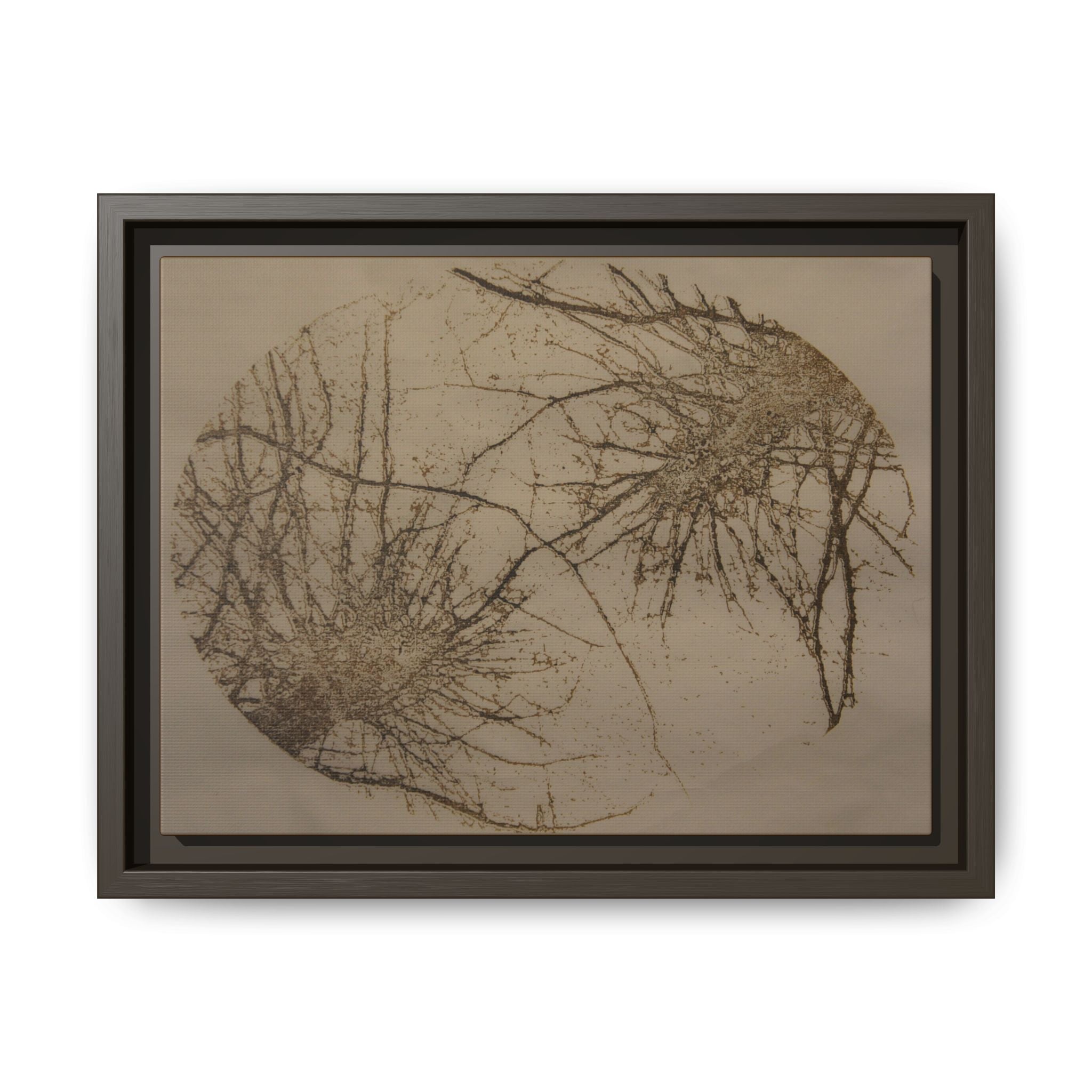 Framed Matte Canvas Art, no 24 — Twin Tree Wood-Carving Reproduction (Black Marlin & Arrowtown)