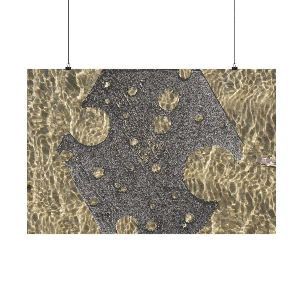 Water Gold Ripple Matte Poster — Horizontale Muurdecoratie 