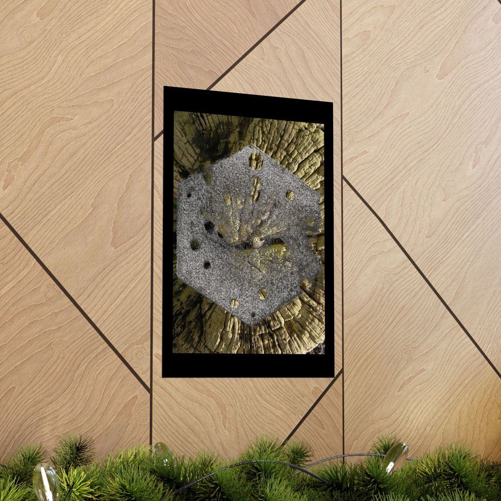 Gold Leaf Abstract Art Matte Poster | Metallic Hexagon Wall Art