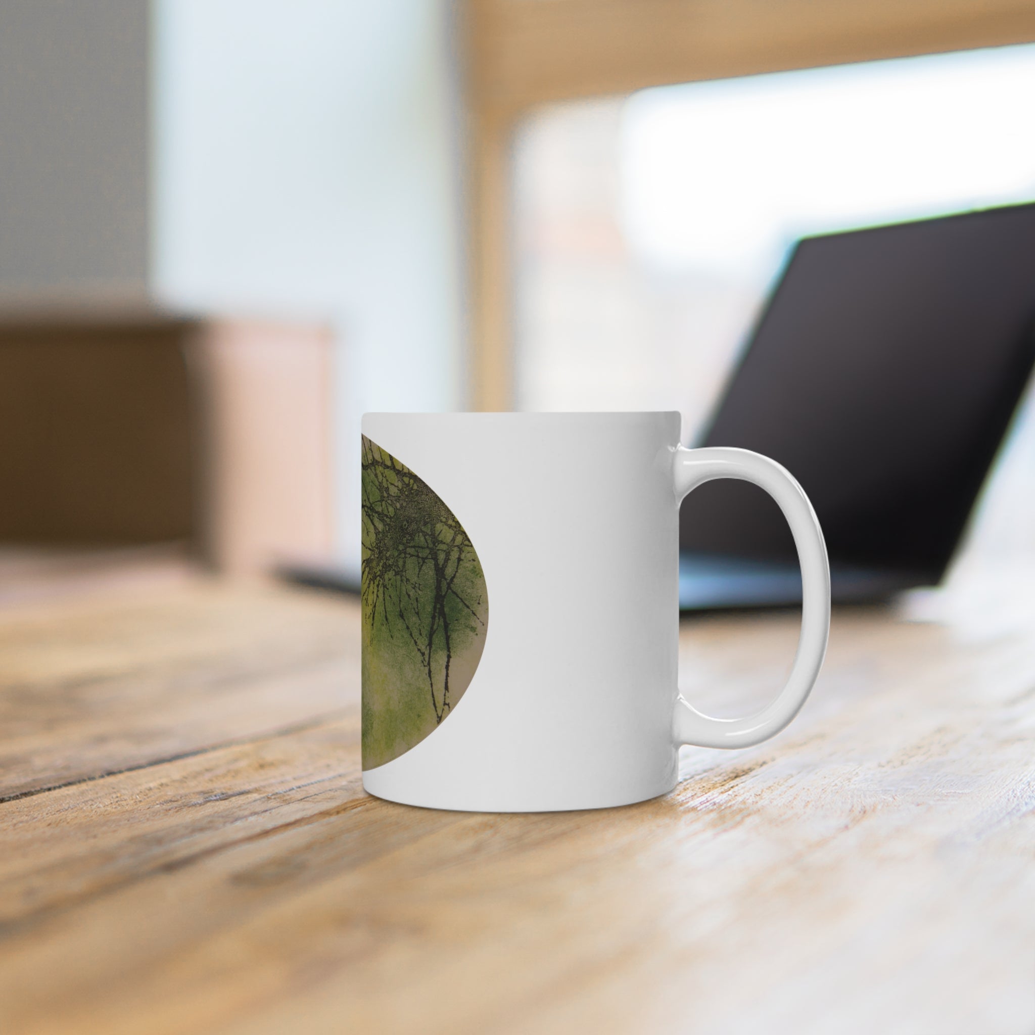 Moonlit Trees Ceramic Mug - no 48 — Moody Forest Graphic Print Cup