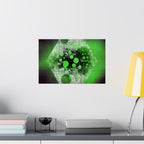Abstract Neon Green Geometric Poster — Matte Horizontal Art Print