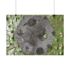 Botanical Hex Abstract Poster — Green Leaf Texture Horizontal Wall Art