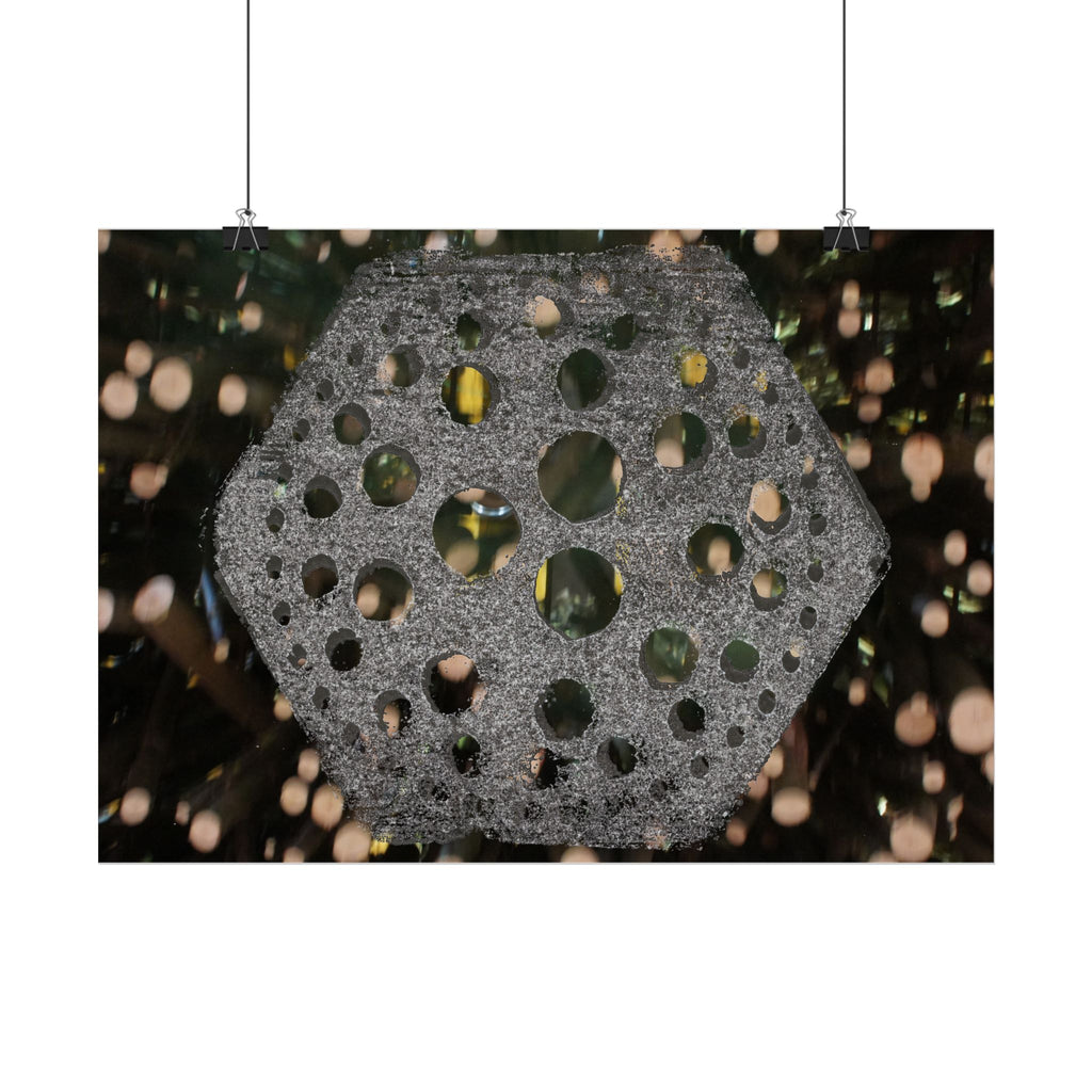 Poster met zeshoekig gatenpatroon | Horizontale poster, abstracte geometrische muurdecoratie 