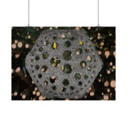 Poster met zeshoekig gatenpatroon | Horizontale poster, abstracte geometrische muurdecoratie 