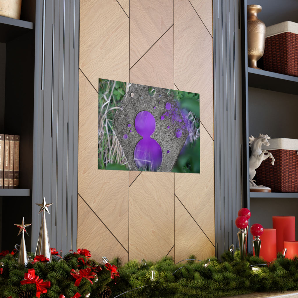 Paarse abstracte bokeh-uitgesneden poster | Matte horizontale poster 