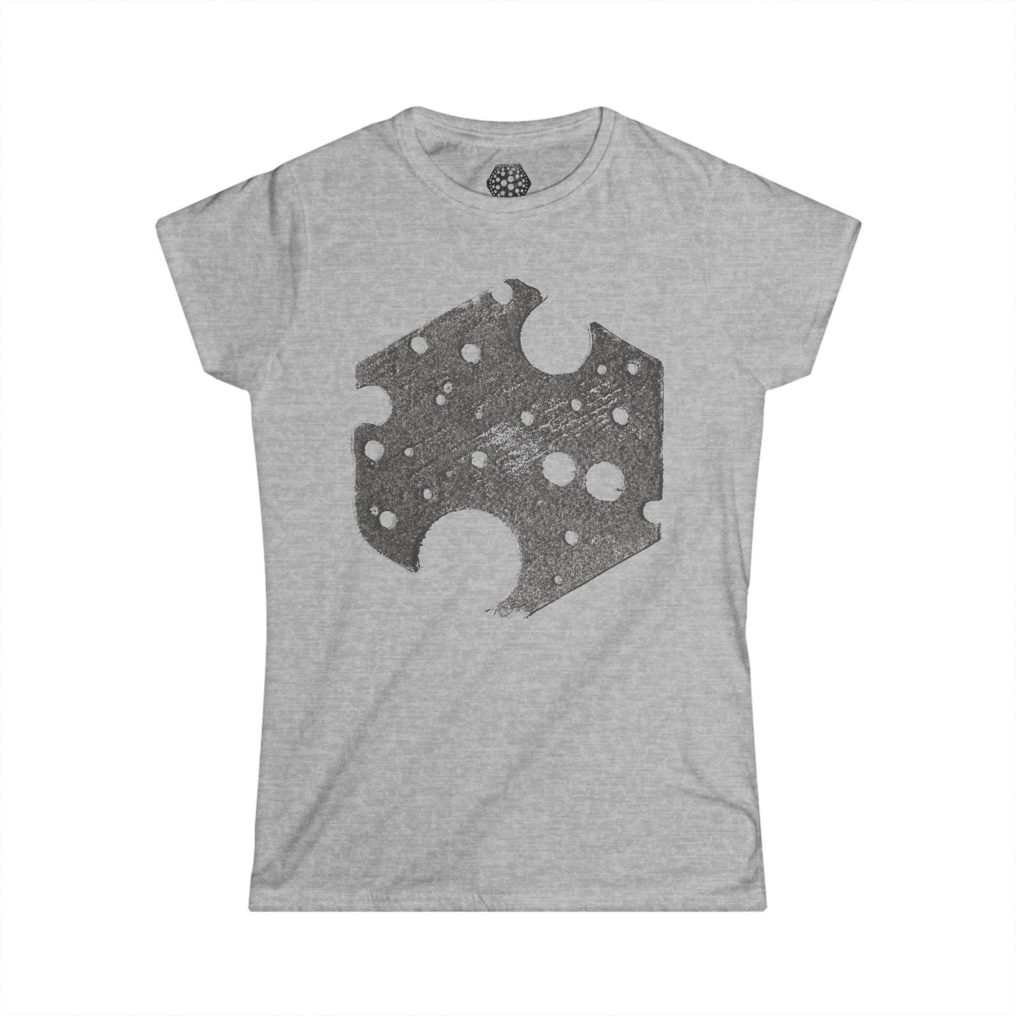 Dames T-shirt — Vintage Grunge Cheese Slice Graphic Tee 