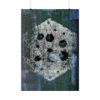 Abstracte zeshoekige kunstposter — Matte verticale geometrische print 