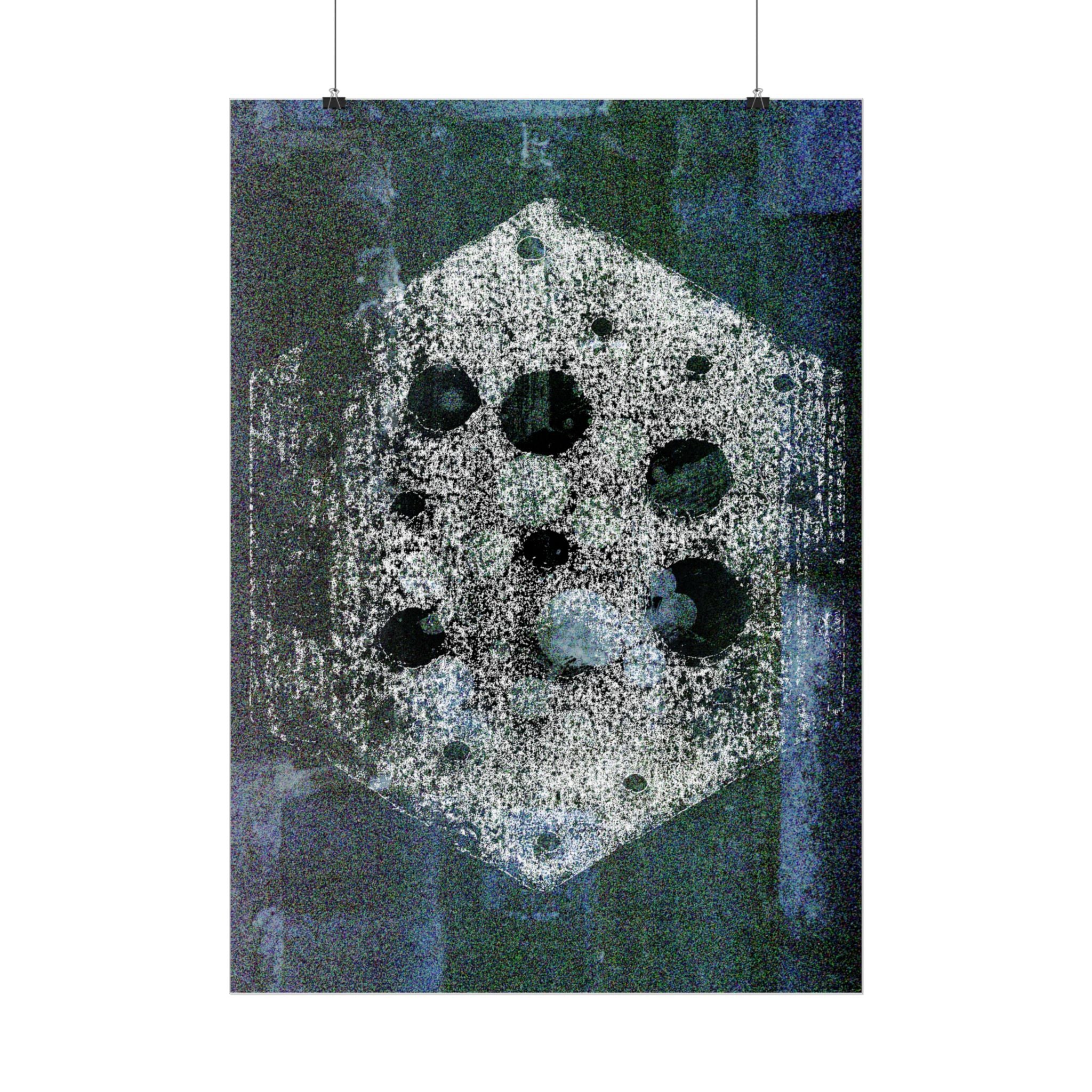 Abstracte zeshoekige kunstposter — Matte verticale geometrische print 