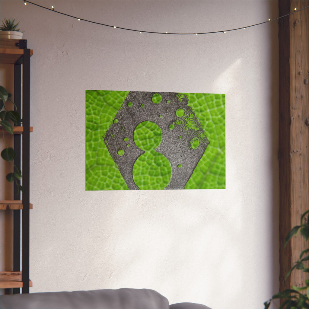 Bladstructuur nummer 8 poster, mat, horizontaal, groene botanische muurdecoratie 
