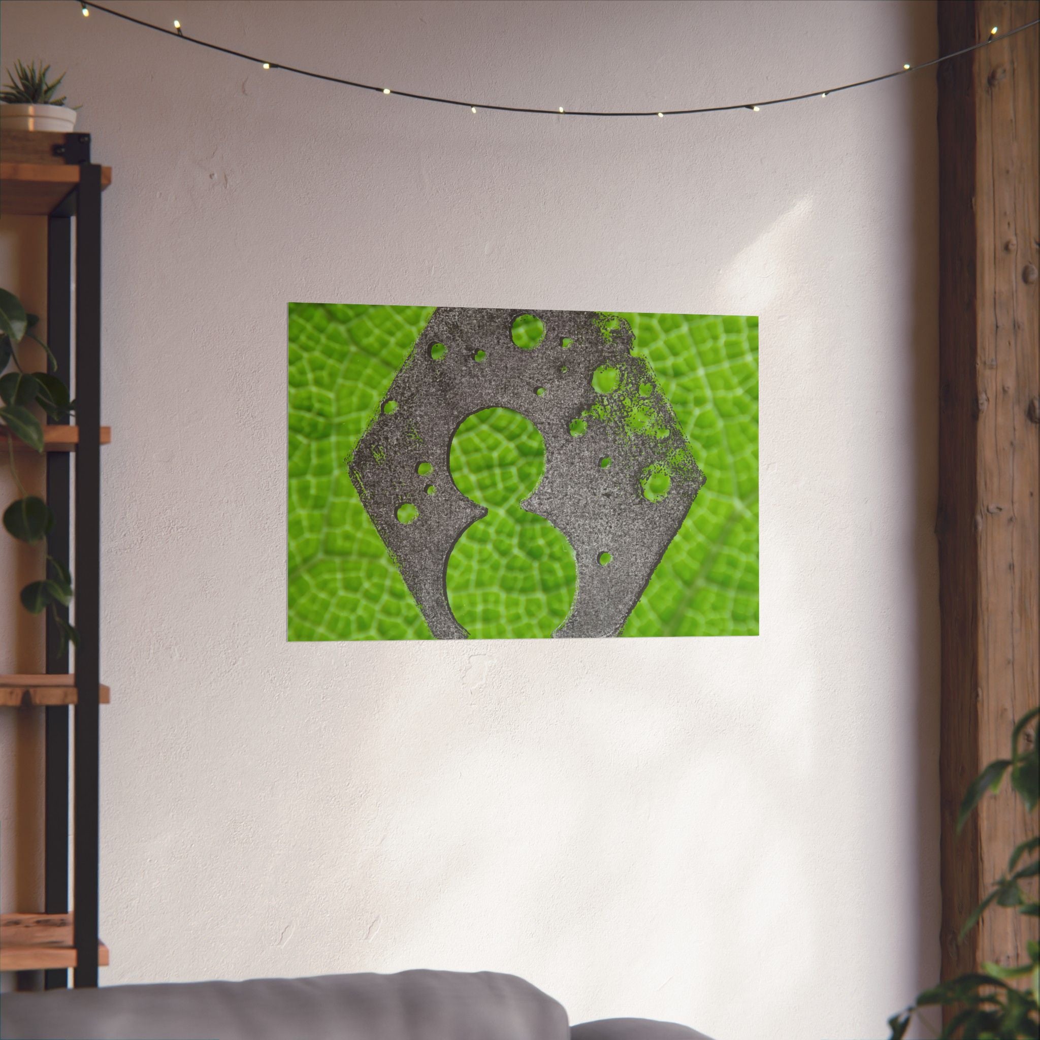 Bladstructuur nummer 8 poster, mat, horizontaal, groene botanische muurdecoratie 