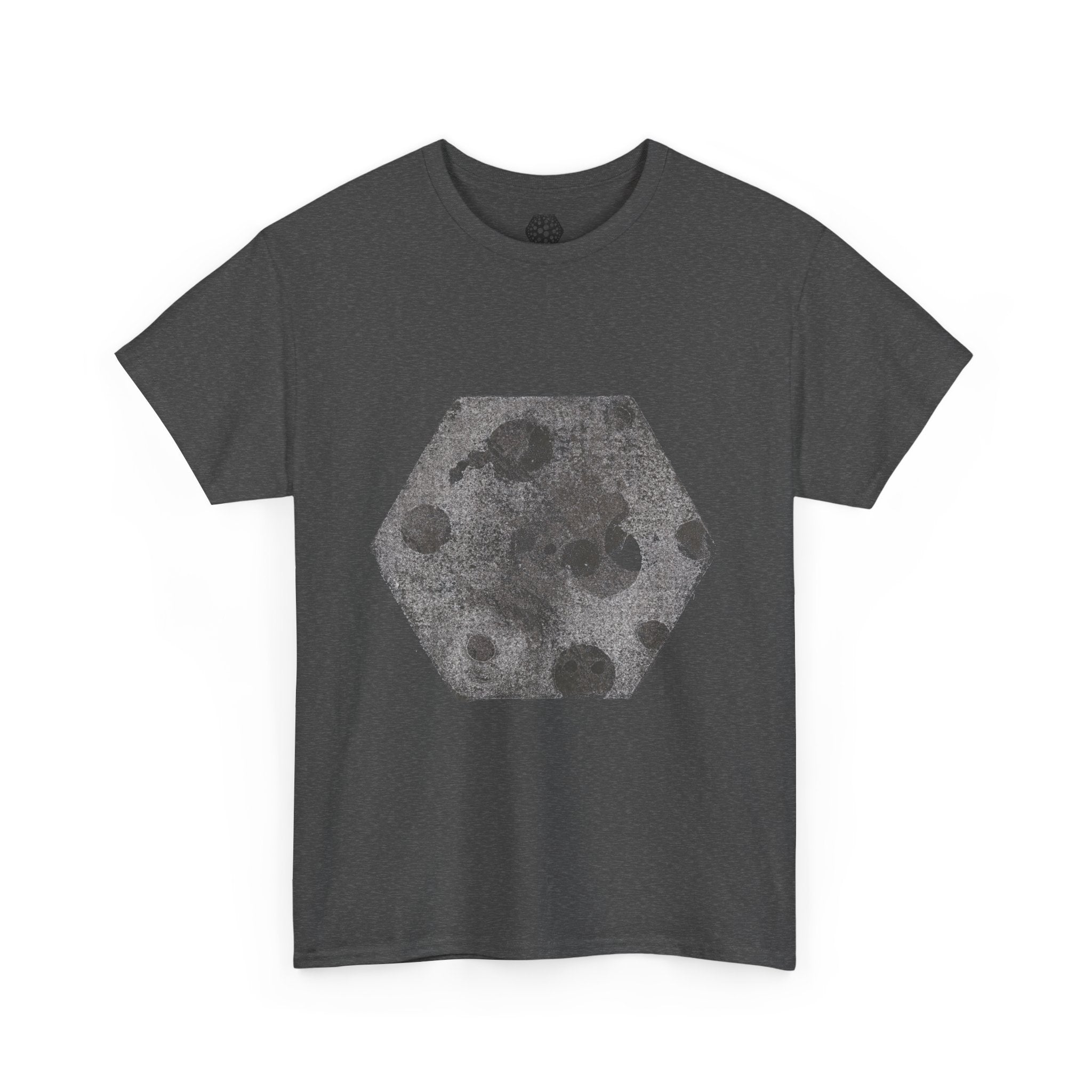 Hexagon Circles Graphic Tee — Digital Manual Print Art
