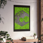 Hexagon Leaf Texture Matte Poster | Green Botanical Wall Art